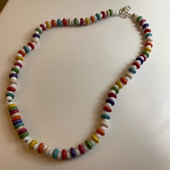 Rainbow beaded necklace - Picture 1 of 7